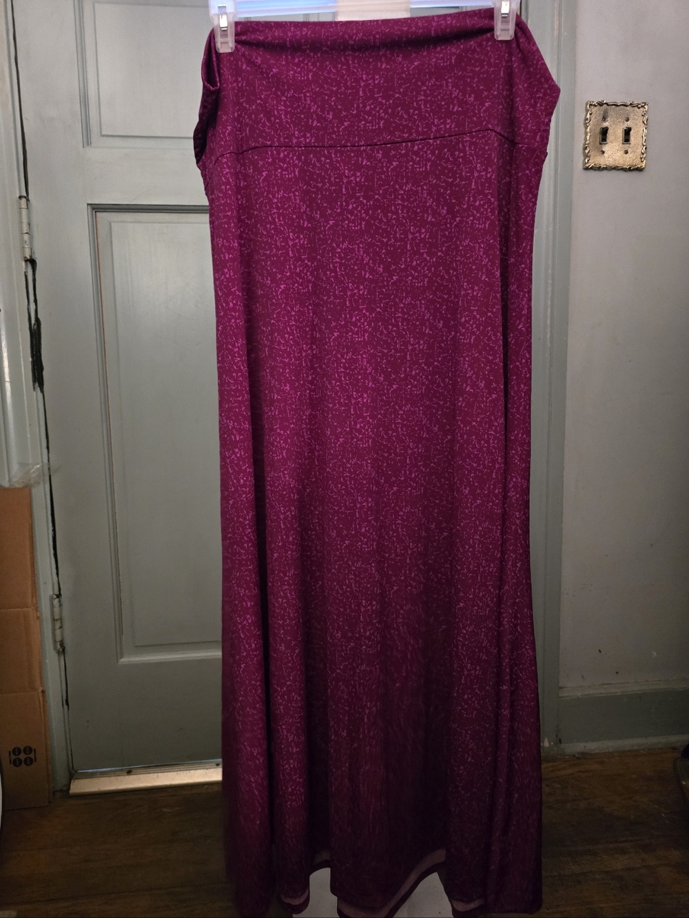 LuLaRoe Women's Magenta Maxi Skirt 3x